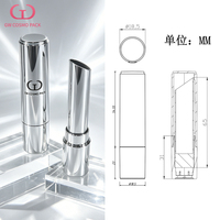Tube de rouge à lèvres vide en gros, cylindre ABS chromé argenté effet miroir, capuchon à dévisser, logo personnalisé, OEM, en vrac