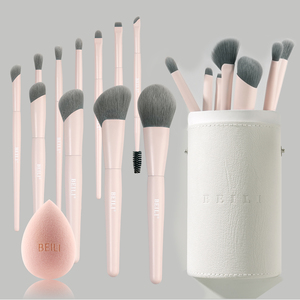 Ensemble de pinceaux de maquillage de luxe, 12 pièces, manche en bois, logo personnalisé, poils de haute qualité, pinceaux pour fond de teint, fard à joues, estompeurs pour les yeux - Product Image 6
