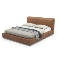 Lit rembourré au design italien personnalisable Lovein, cadre en bois massif, style moderne et doux, taille king ou queen, garantie de 5 ans, chambre à coucher