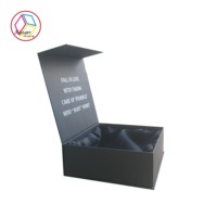 Boîte d'emballage cosmétique de luxe en gros, noire mate avec logo, pour bouteilles en plastique, idéale pour la distribution de cadeaux, commande en gros