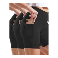 Ensemble de leggings de sport pour femmes grandes tailles, shorts de yoga avec poches pour téléphone, adaptés au yoga