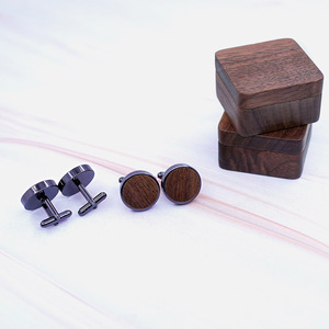 Venta al por mayor diferentes colores redondo francés camisa manga Metal latón madera <span class=keywords><strong>gemelos</strong></span> con caja de regalo conjunto <span class=keywords><strong>para</strong></span> los hombres - Product Image 4