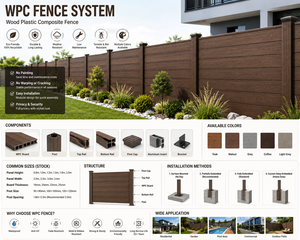 Clôture WPC extérieure marron en composite pour jardin, cour, piscine – Panneau de clôture WPC en composite bois-plastique pour l'intimité – En promotion - Product Image 4