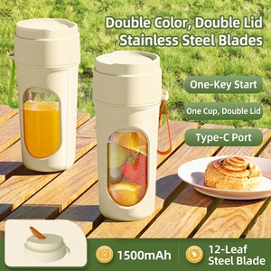 Mini Licuadora Eléctrica Portátil de 420 ml, Licuadora USB con 6 Cuchillas, Exprimidor de Naranja, Licuadora de Frutas Frescas - Product Image 3