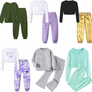 Vêtements pour filles personnalisés, sweat-shirt et pantalon de survêtement pour l'automne et l'<span class=keywords><strong>hiver</strong></span>, ensemble de 2 pièces, survêtement pour enfant, vêtements de sport pour adolescente - Product Image 3