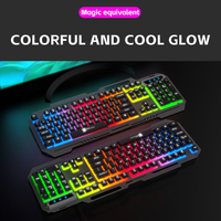 R8 Mechanical Feeling RGB LED Backlit Metal Gaming Keyboard USB Wired Computer Keyboard for PC Laptop Gamer With Phone Holder