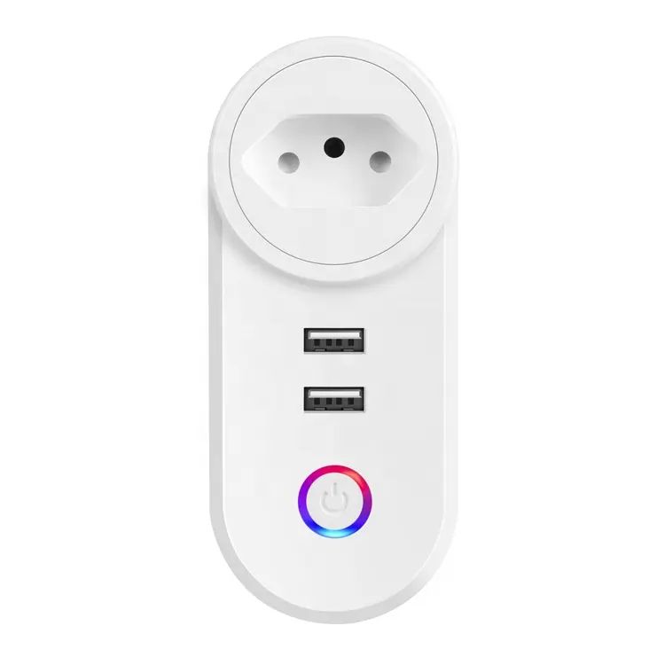 US AU UK EU extension AC 2 USB charging socket 10A Alexa google IFTTT voice tuya APP remote control wifi smart Power strip