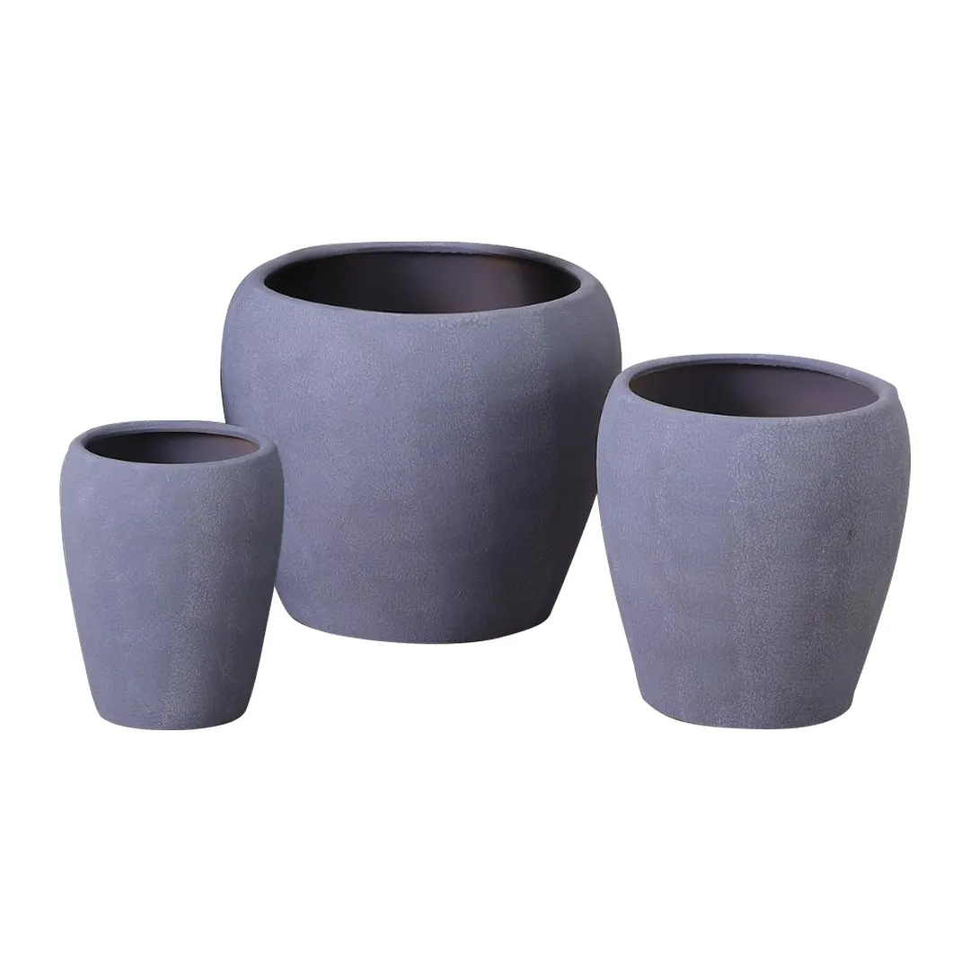 Sets 3 Creative indoor outdoor succulent pot unique design garden planter home decor blue retro ceramic flower pots