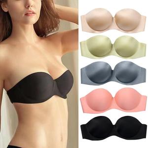 Soutien-gorge bandeau sans bretelles sans armatures pour femme, sans coutures, push-up, grande <span class=keywords><strong>taille</strong></span>, bonnet <span class=keywords><strong>E</strong></span> - Product Image 2