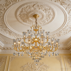 Lámpara de Araña de Cristal de Lujo para Dormitorio y Sala de Estar de Hotel, Estilo Europeo y Americano, Personalizada para Hoteles de Cinco Estrellas - Product Image 3