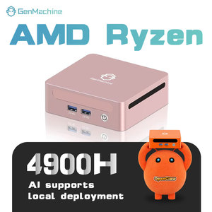 Mini PC GenMachine <span class=keywords><strong>Ryzen</strong></span> <span class=keywords><strong>9</strong></span> 4900H AMD Radeon 8 cœurs DDR4 SSD 1G LAN Wifi 6 BT 5.2 Win11 3 écrans 2HD 2USB3.0 OEM d'usine - Product Image 1