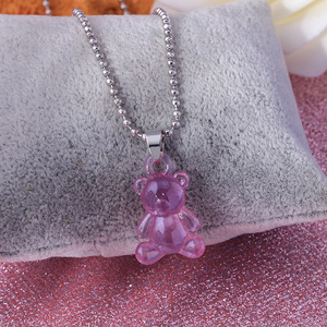 Creative <strong>Gummy</strong> Candy Color <strong>Bear</strong> <strong>Necklace</strong> Multicolor Resin Candy Pendant <strong>Necklace</strong> for Women Girls - Product Image 4