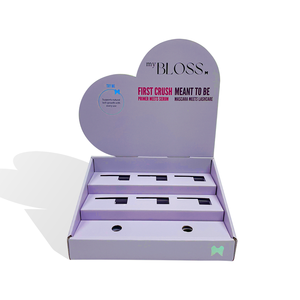 Tùy chỉnh-hình tiêu đề multi-tầng sóng truy cập hàng đầu hiển thị đứng PDQ hộp cho Mascara, Son môi & chăm sóc da - Product Image 2