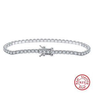 Bracciale Tennis con Catena a Maglia Curb <span class=keywords><strong>in</strong></span> <span class=keywords><strong>Argento</strong></span> <span class=keywords><strong>925</strong></span> - Product Image 2