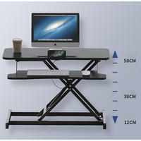 Table pour ordinateur portable pliable à double couche de conception moderne, réglable en hauteur, avec ressort à gaz, bureau debout, convertisseur de poste de travail