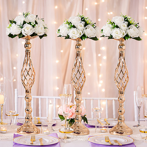 Flowers Metal <strong>Candle</strong> <strong>Holders</strong> Wedding Centerpiece Flower Rack Flowers Vases Candlestick Table Metal Stand Valentine Party Decor - Product Image 1