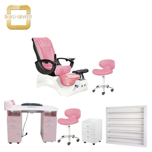 Sillas de pedicura AutoFill Spa de pies Masaje de pedicura Silla de técnico Fabricación para sillas de pedicura de manicura de gel UV Rosa - Product Image 3