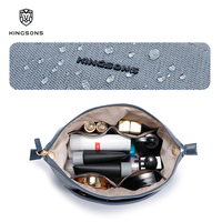 Pochette de voyage imperméable pour cosmétiques Kingsons 3L en polyester texturé avec fermeture éclair métallique, sac à maquillage portable pour femmes