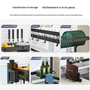 Kitchen Multifunctional Stainless Steel Sink <strong>Rack</strong> Countertop <strong>Dish</strong> and Bowl Draining Storage <strong>Rack</strong> with Double Tier for Dinnerware - Product Image 5