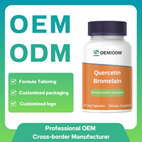 FM OEM/ODM Qualité Quercétine Poudre Capsule Bromélaïne Pilules Extrait Naturel Quercétine Avec Bromélaïne Santé Supplément