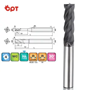 Superior solid carbide end milling diamond coating end mill for Graphite end mill