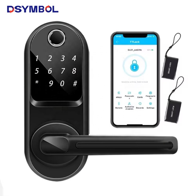 2024 New Dsymbol Tuya Smart America Wooden Door Lock Home Decor Office 60mm Latch Ttlock Wireless Adjustable Smart Doorlock