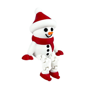 Figurina di pupazzo di neve natalizio, ornamento in plastica, altezza 3,9 pollici, decorazioni per esposizione natalizia - Product Image 3