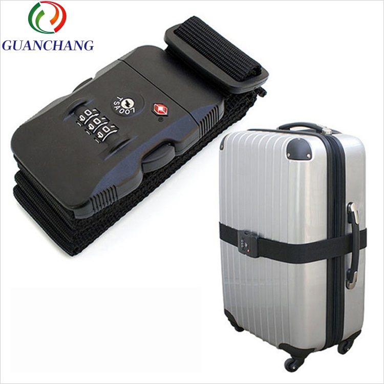 Sangle de voyage imprimée couleur promotionnelle de haute qualité avec serrure tsa