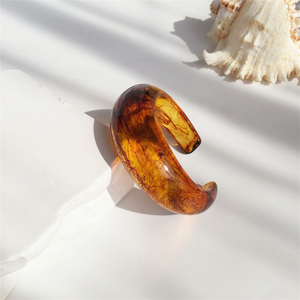 Pulsera de Acrílico con Patrón Marrón <span class=keywords><strong>y</strong></span> Certificado UJBOX REACH, Joyería para Mujer, Brazaletes Brillantes, Joyería de Moda al por Mayor - Product Image 6