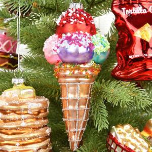 2026 más nuevos <span class=keywords><strong>adornos</strong></span> navideños creativo vidrio pintado pastel hamburguesa forma colgante árbol <span class=keywords><strong>de</strong></span> Navidad vestir comida colgante - Product Image 5