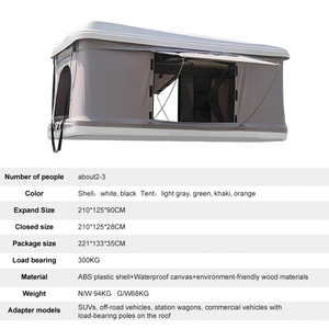 Camping En Plein Air Voyager Automatique Pop Aluminium Suv Hard Shell Auto ABS Tentes de Toit de Voiture sur le Toit - Product Image 2