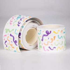 Rouleau d'autocollant adhésif en PVC imperméable imprimé personnalisé <span class=keywords><strong>mignon</strong></span> dessin animé baiser coupe logo décoratif matériau solide en vinyle - Product Image 5