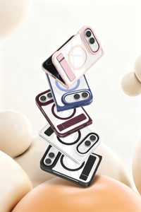 Coque de <span class=keywords><strong>téléphone</strong></span> Premium transparente avec support magnétique pour iPhone, compatible charge <span class=keywords><strong>sans</strong></span> <span class=keywords><strong>fil</strong></span> <span class=keywords><strong>Duo</strong></span>, motifs variés, bords imprimés, résistante - Product Image 3