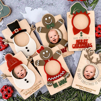 1pcs Porte-photo de vacances Cadeau de Noël Cadre photo en bois pour enfants pour Baby Shower Fête d'anniversaire Festivals Panneaux muraux Acrylique
