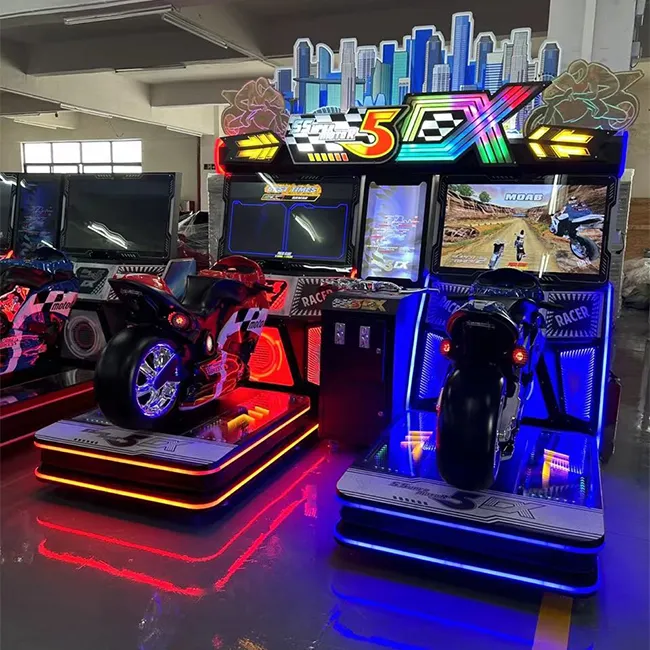 SIBO mesin Game balap sepeda motor 2 pemain, layar kecantikan, mesin permainan balap mobil