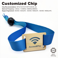 Bracelets RFID NFC personnalisés pour événements et festivals, fabricant OEM, vente en gros, silicone, tissu, 13,56 MHz, bracelet avec logo