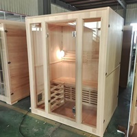 Sauna Interior de Madera de Diseño Moderno y Lujoso, Fabricada con Madera Sólida de Abeto, con Tecnología de Infrarrojos Lejanos, la Mejor Opción para el Hogar