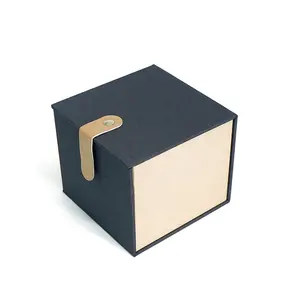 Geschenkbox in Buchform für Schmuck Ring Luxusverpackungsbox mit schwarzem Taschen-Set