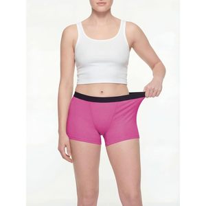 FOXA Paquete de 6 bragas tipo boyshort para mujer, cintura media, algodón elástico, ropa interior transpirable - Product Image 4