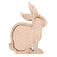 Oster-Schmetterlingsförmiges Holztablett Dekorative Servierplatte Frühjahrstischdekoration Naturholz 21,5cm