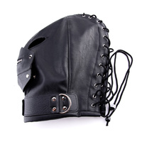 PVC Masque Bondage Fétiche Bandeau SM Produits Cosplay Cuir Chapeaux BDSM Accessoires Adulte Usine SexShop