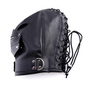 PVC Masque Bondage Fétiche Bandeau SM Produits Cosplay Cuir Chapeaux <span class=keywords><strong>BDSM</strong></span> Accessoires Adulte Usine <span class=keywords><strong>SexShop</strong></span> - Product Image 4