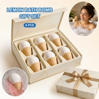 Bombe de bain naturelle au citron, boule effervescente, parfum sucré, coffret cadeau de bain spa pour tous types de peau, OEM ODM 120g