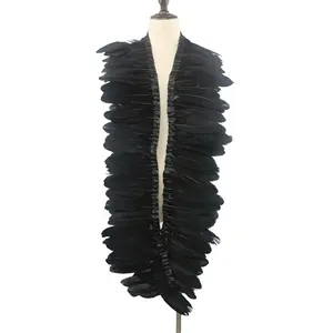 Wholesale Cheap Black Big Size 15-20cm Goose Feather Trimming For Party Dance Dress Decoration