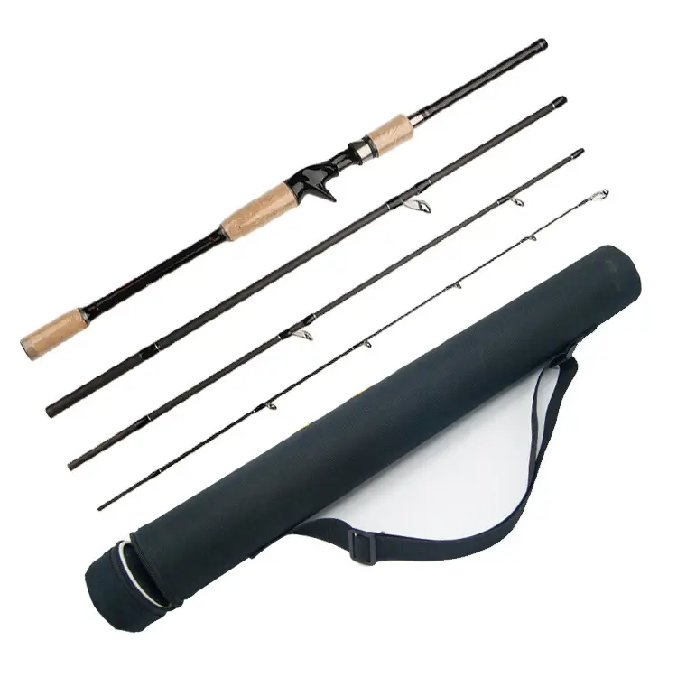 Short section 1.8/2.1M/2.4m/2.7/3.0 M straight handle four sections lure Rod carbon portable fishing rod