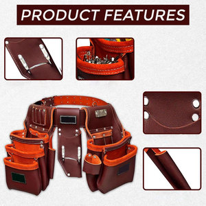 Portaherramientas de Cuero Genuino de Alta Resistencia, Personalizable, OEM, con Múltiples Compartimentos, Multiusos, Impermeable, Superventas - Product Image 2