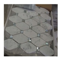 Mosaïque en marbre de Carrare d'Italie en verre diamanté, pour murs intérieurs modernes, usage hôtelier, épaisseur 10 mm, motif en copeaux de parquet, prix compétitif
