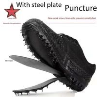 Chaussures de sécurité en toile unisexes personnalisables à tige haute avec semelle en caoutchouc, antidérapantes et résistantes aux perforations, bottes de travail pour la construction