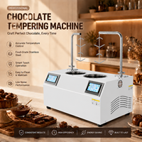Nouvelle machine à tempérer le chocolat double avec distributeur automatique et table vibrante en acier inoxydable pour machine à chocolat en fontaine