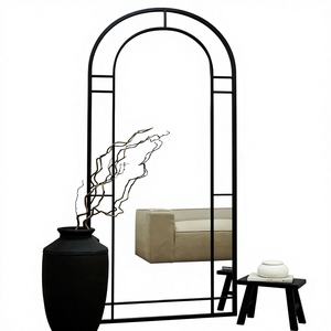 Specchio da Terra <span class=keywords><strong>Vintage</strong></span> Francese 190x80cm, <span class=keywords><strong>Cornice</strong></span> in Metallo e Montabile a Parete, Pezzo d'Arredo Retrò per Camera da Letto, Arredamento Hotel - Product Image 1